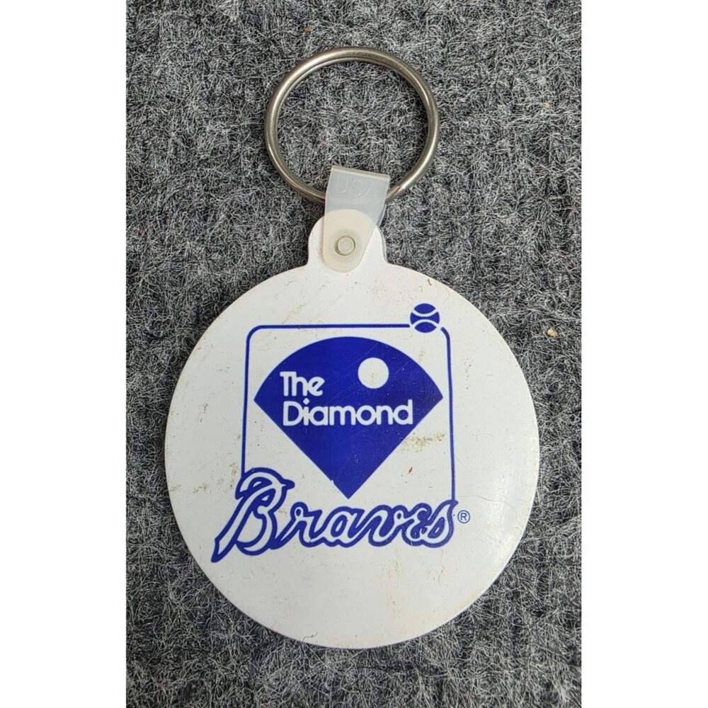 Vintage The Diamond Braves Baseball Keychain